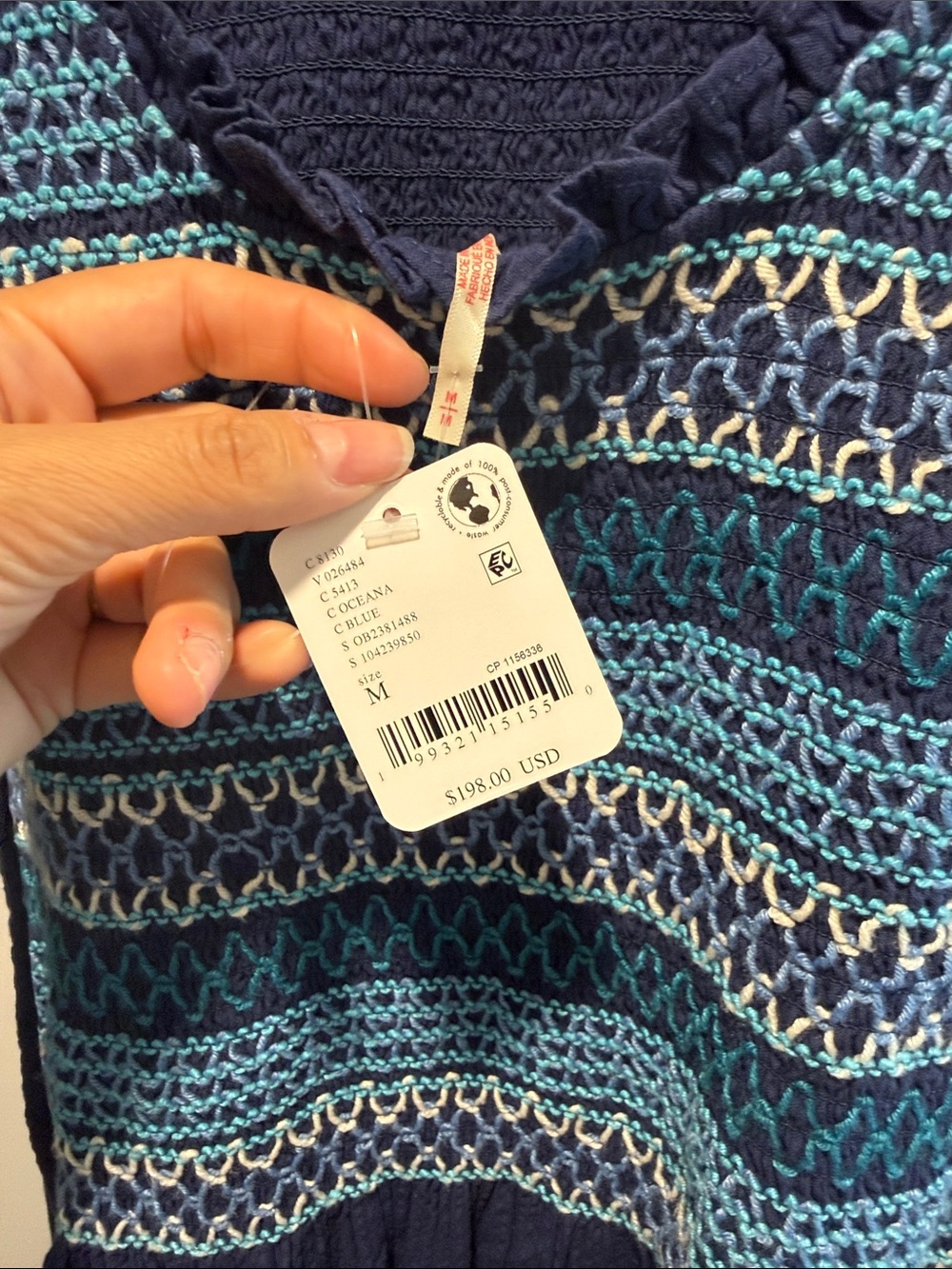 Free People / Guiding Star Smocked Midi Dress /NWT - Picture 5 of 5